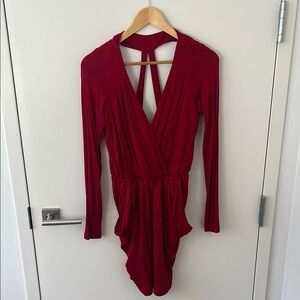 BCBG Red Long Sleeve Knit Dress